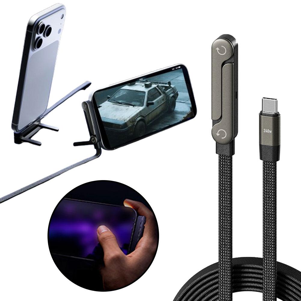 Fast Charging Foldable Bracket Data Cable